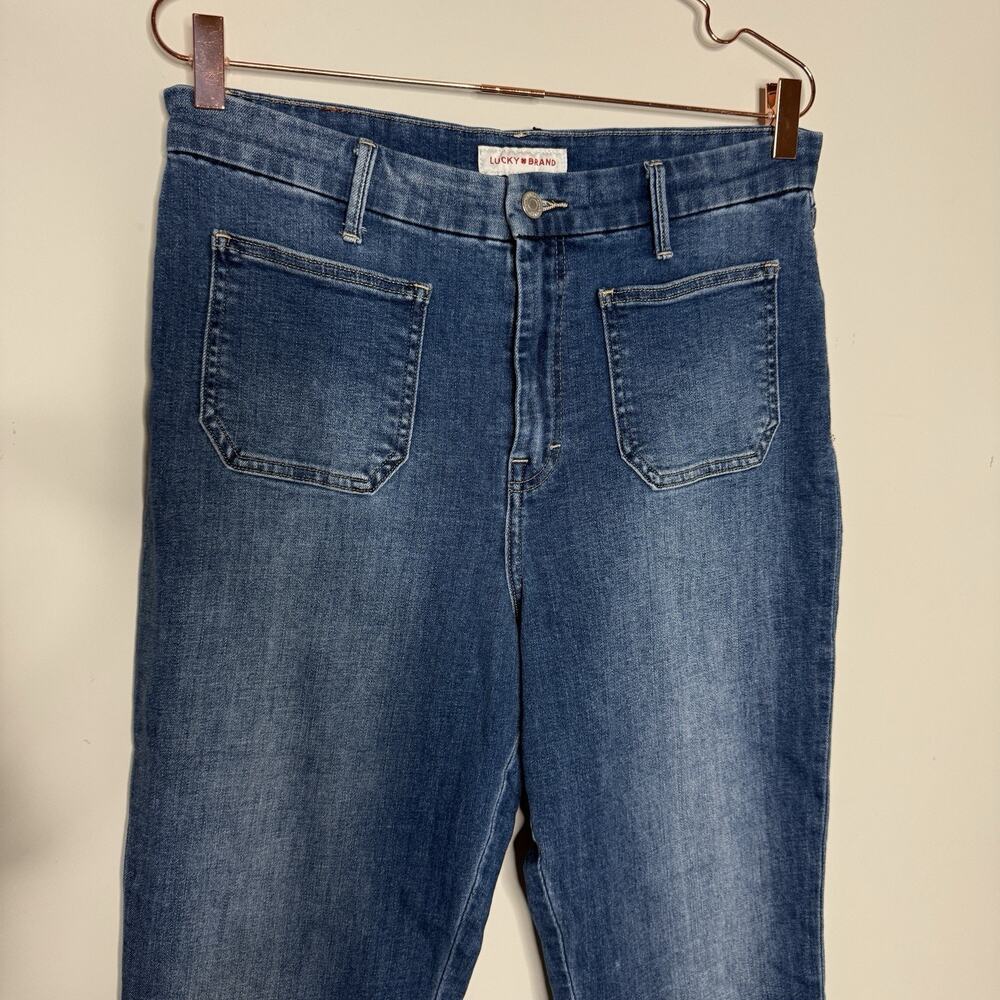 Lucky Brand Stevie High Rise Flare 14/32 Blue Wash Denim Festival Cowgirl Y2K - Picture 3 of 10